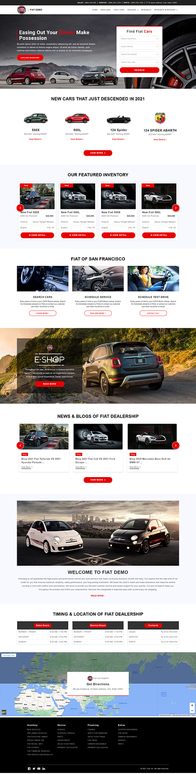 Fiat Dealer Web Design ui