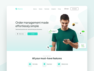 Boostma - Concept of hero section energetic hero hero section landing page landingpage modern professional ui uiux uiux design ux