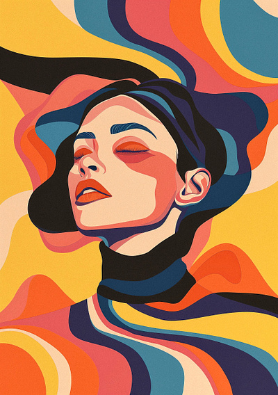 Abstract Portrait abstract art beautiful beauty character colourful digital art face flat girl graphic design hair illustration illustrator lady lips portrait procreate vector woman