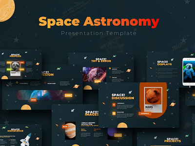 Space Astronomy Presentation Template galaxy illustration marketing space