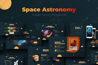 Space Astronomy Presentation Template galaxy illustration marketing space