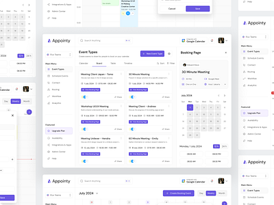 Appointy - Calender Booking Web App agenda appointmenr booking booking system calendar calendar booking calendar meeting calendly component dashboard date date picker events meeting productivity project management saas schedule task management web app