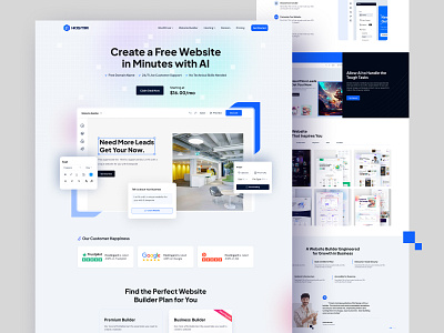 AI Website Builder Landing Page ai builder ai landing page ai ui ai website builder drag and drop landing page one page page builder website builder website concept website creator website design