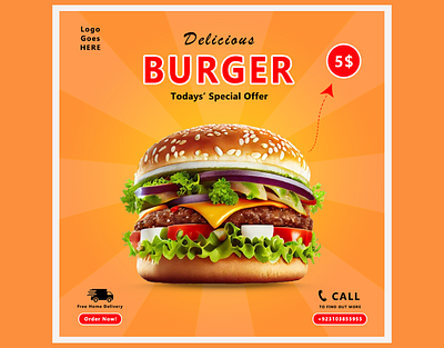 Animated Social Media Posts for Fast Food ads animation animation branding burger post design and animation design fast food post design graphic design graphic designer motion graphics social media post design