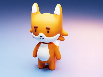 3D Cute fox illustration in Blender 3d animal animation blender character cute illustration kid mascot orange render stylized character