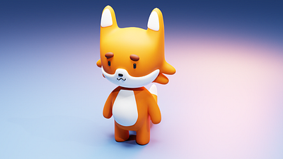 3D Cute fox in Blender 3d animal animation blender character cute illustration kid mascot orange render stylized character