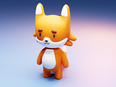 3D Cute fox illustration in Blender 3d animal animation blender character cute illustration kid mascot orange render stylized character