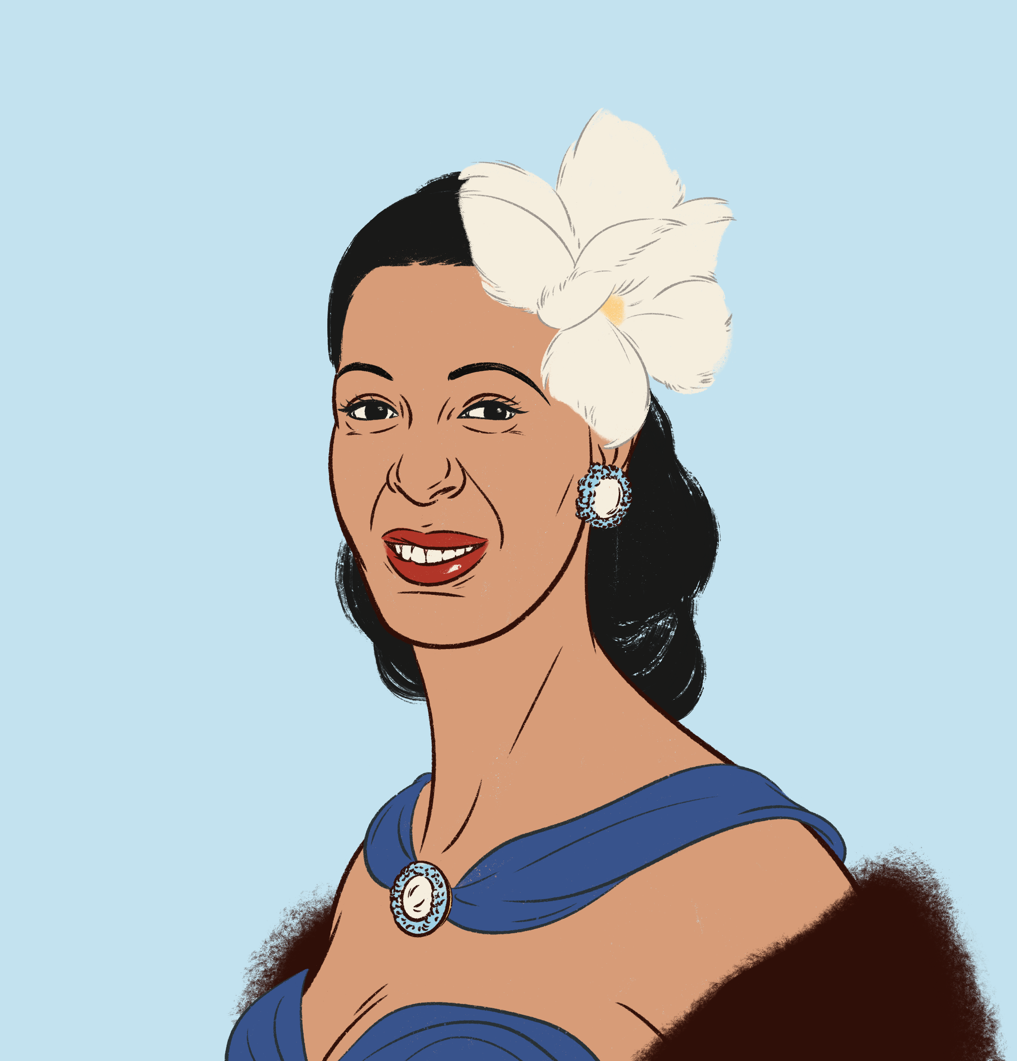 Billie Holiday (aka Lady Day) billie holiday cartoon realism celebrity portrait coverart digital portrait illustration jazz jazz portrait lady day linework procreate procreate portrait spotify spotify coverart