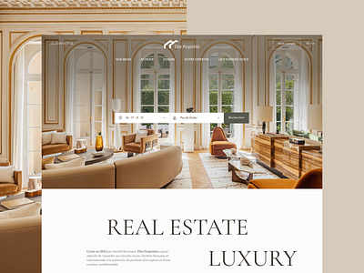 Real Estate website architecture brown elegant home house livingspace luxury modern nude real estate typography