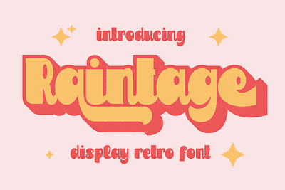 Raintage - Display Retro Font design