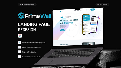PrimeWall: Landing Page Redesign Project in Figma figma landing page landing page ui landingpage redesign ui uidesign uxui uxuidesign website design webui