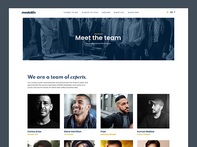 Meet our Team - Medellin.co (Medellin, Colombia) Official Page best shot branding design meet our team team page travel ui uiux userexperience userinterface ux