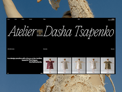 Atelier Dasha Tsapenko apparel atelier clothes couture fashion minimal shopping style ui ux website