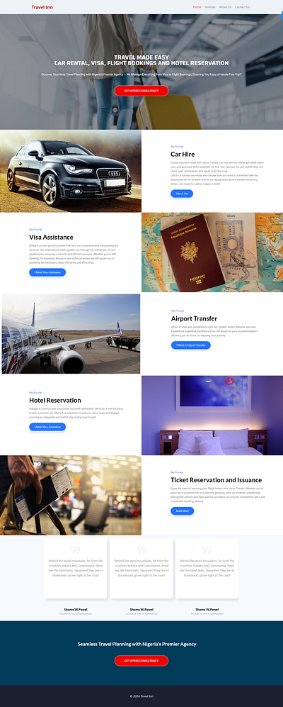 Travel Inn - Website Design For Travel Agency branding web design website design wordpress