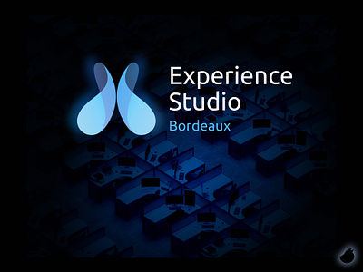 Experience studio logo black blue butterfly experience logo studio ui x