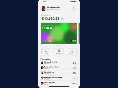 money transfer application 🎨 homepage money transfer ui