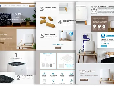 Ui Design of Air Filter Landing Page air filter branding design figma graphic design illustration landing page light logo mockup photoshop product purifier ui ux vector