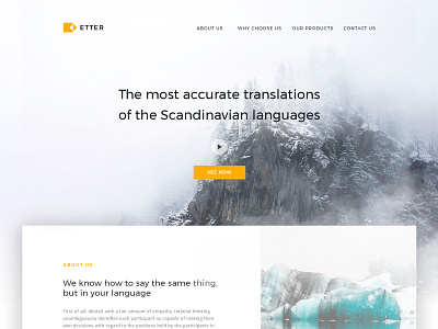 Etter - UI Landing Page landing page ui web design