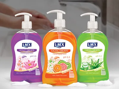 Liquid soap labels - LMX brand branding can label label label design label sticker liquid soap label packaging design soap