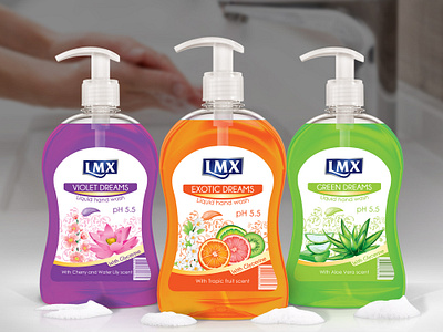 Liquid soap labels - LMX brand branding graphic design label liquid soap packaging design soap