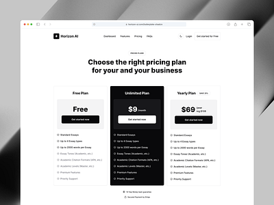 Pricing Page UI made with Shadcn UI & Horizon UI admin dashboard admin panel admin template card checkout dashboard design free payment payment page pricing pricing page product page shadcn shadcn ui stripe stripe page template ui