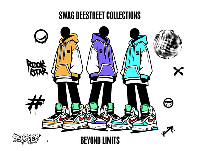 SWAG DEESTREET STREETWEAR COLLECTION artworks collection design designs graphic design hoodie illustration logo streetwear tshirt ui wears