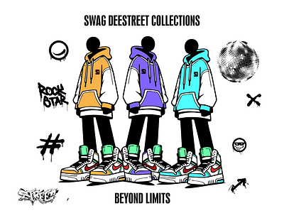 SWAG DEESTREET STREETWEAR COLLECTION artworks collection design designs graphic design hoodie illustration logo streetwear tshirt ui wears