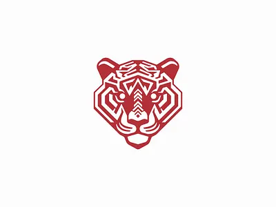 Geometric Tiger Logo animal bengal branding cat design emblem feline gaming geometric icon illustration lines logo mark sports stripes tiger vector