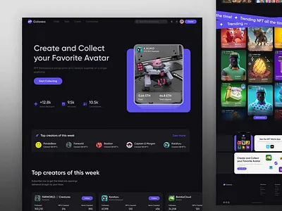 Galaxea - NFT Web3 Landing Page animation b2b blockchain clean crypto dipa inhouse landing page modern nft saas startup ui ui design web design web3