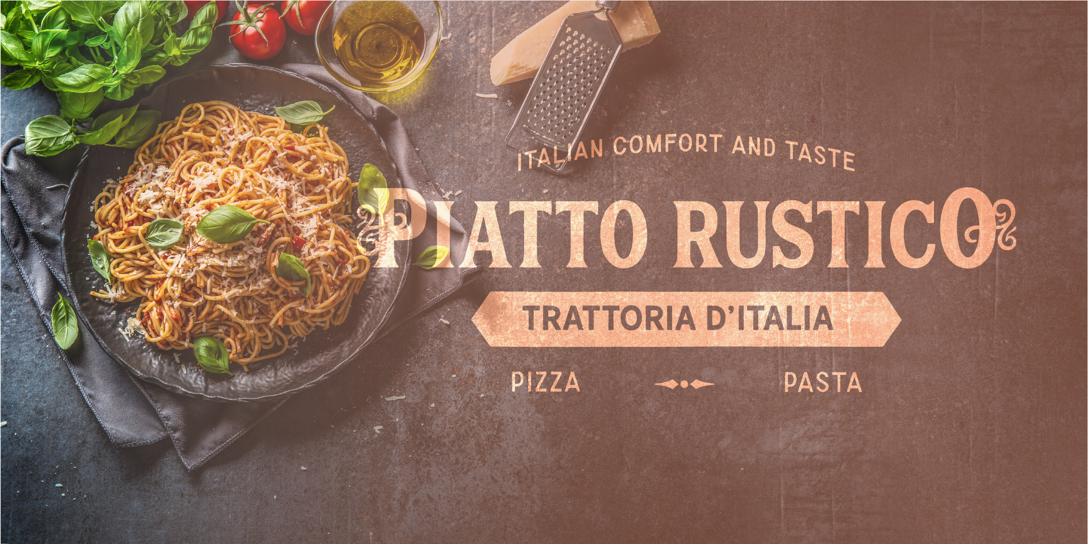 Piatto Rustico - Trattoria d'Italia brand identity branding graphic design graphic designer illustration illustrator italian cuisine italian restaurant logo design mockup reliability traditional vintage logo