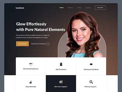 LuxeLure Skin Care Website Design body care product bodycare website design e commere fashion figma health landing page minimal online shopping shopify skin care skin care product startup ui user experience user interface ux webdesign website