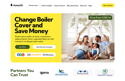 Landing Page Design branding figma graphic design homelands homes logo ui ui design web design xd yellow