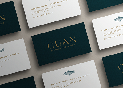 Cuan Seafood Fine Dining brand identity brand strategy branding graphic design logo stationery design