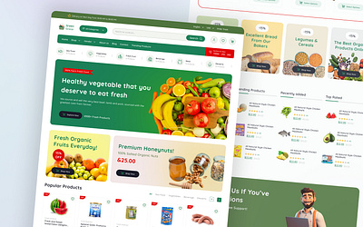 E-commerce Grocery Shopping Website Landing Page 3d animation c store layout e commerce grocery ecommerce ecommerce landing page design graphic design grocery grocery landing page grocery shop grocery store layout grocery store layout design grocery store website design js grocery store landing page supermarket landing page ui website