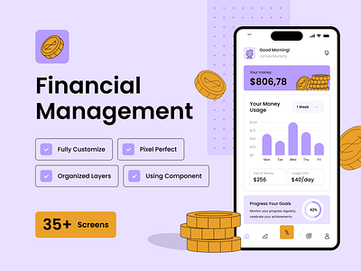 Money Management Mobile App - Application app application branding cash clean design financial graphic design illustration management mobile money simple ui ux website