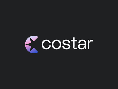 Costar Logo Design abstract ai bold branding c dream finance fintech futuristic gradient letter logo money negative space payment saas star startup technology web3