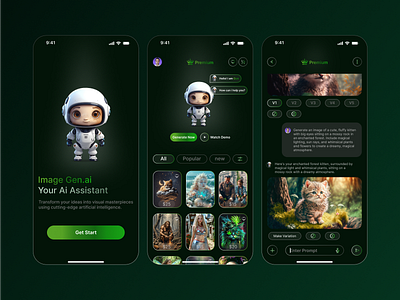 Gen.ai: The Future of AI Image Generation apps ai apps ai art ai image generator clean design future apps minimalist mobile app design premium design ui ui ux