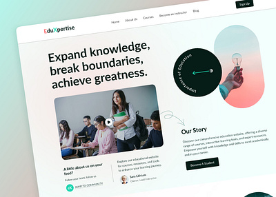 EduXpertise - Expand knowledge app design education website graphic design illustration landing page landing page design logo ui ui design uiux user experience user interface ux ux design