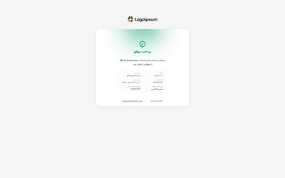 Payment Successful Status Page design farsi green minimal payemnt persian receipt success successful ui
