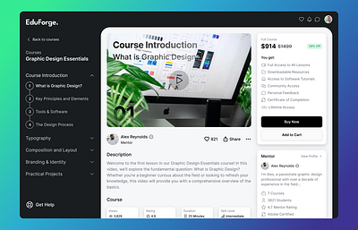 Course Web App for Creators app black clean course creator design influencer learning modules platform saas ui ux web webapp white
