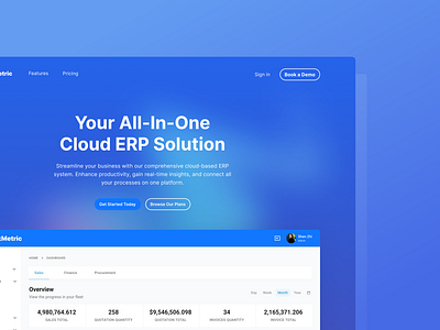 ERP CRM Landing Page branding crm design erp landing page responsive design saas ui ux website design