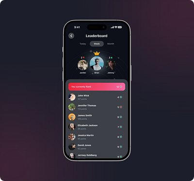 DailyUI Challenge #019 - Leaderboard dailyui dailyuichallenge dailyuichallenge19 leaderboard ui uimobile ux