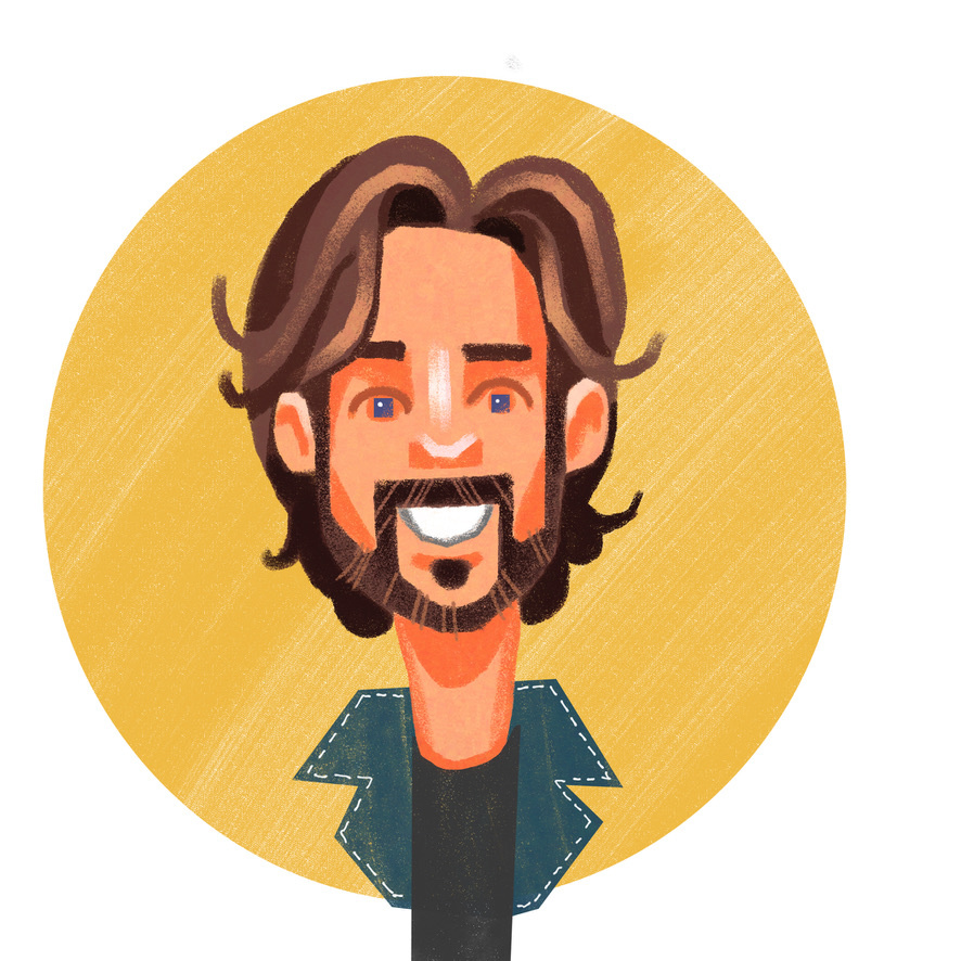 Stylized Self-Portraits avatar caricature cartoon cartooning character design fresco illustration midcentury style procreate self portrait