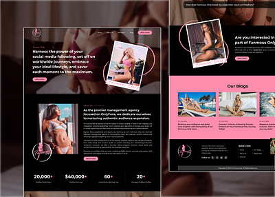 Custom OnlyFans Agency Website Design: Figma& WordPress Template figma graphic design landing page design onlyfans onlyfans agency onlyfans agency website onlyfans agency website design onlyfans development onlyfans marketing agency onlyfans modeling website onlyfans website design uiux website design