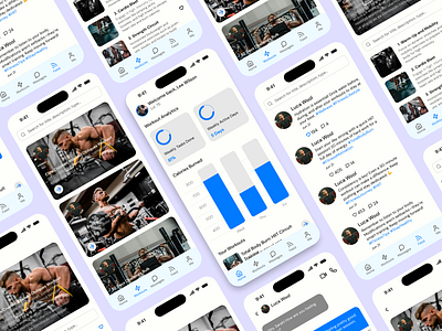 Fitness App for Cretors app clean collaboration creativity creator design exercise fitness graphic design light mobile ui ux white