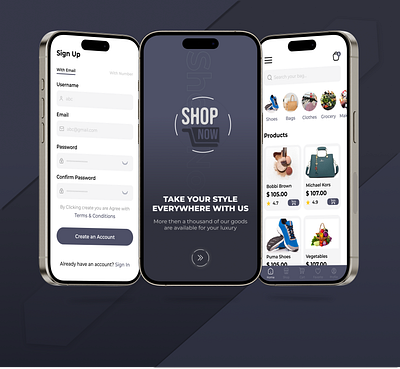 Shop Now Mobile Application 3d animation graphic design logo motion graphics ui