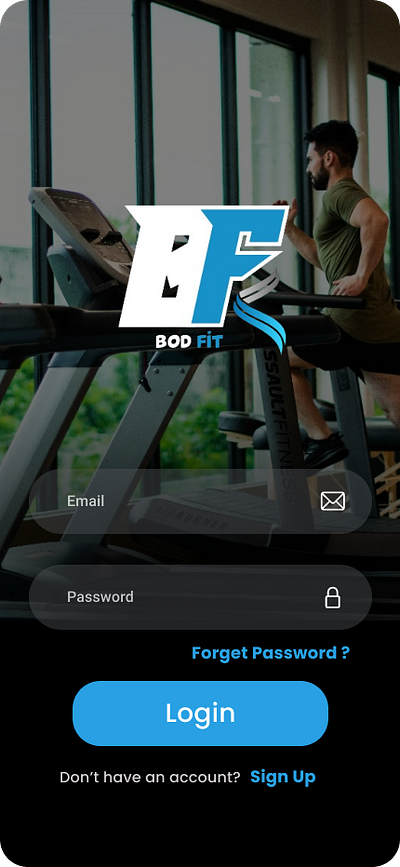 BOD FIT fitness App branding fitness graphic design logo mobile ui uxui design