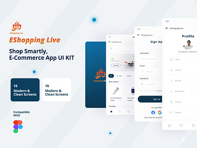 E-Commerce Mobile App UI Design appdesigner ecommerceui liveshopping minimaldesign mobileappdesign modernui responsivedesign ui uiuxdesign userexperience