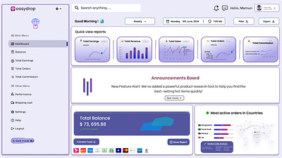 Easydrop Seller Dashboard-design task dashboard dashboarddesign saasdashboard saasdashboarddesign sellerdashboarddesign ui uidashboard uxdashboard