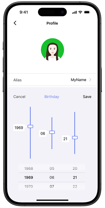 A birthday picker in a more friendly way. component ux